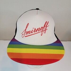 Smirnoff‎ Vodka Rainbow Theme Snapback Adjustable Mesh Foam Trucker Hat Cap